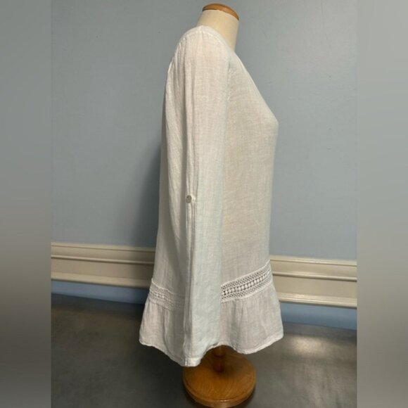 Terzo Millennio - linen and crochet long sleeve tunic - Picture 2 of 10